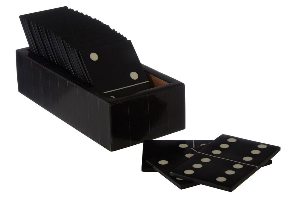 Orsina Black Resin Domino Set – Luxury Monochrome Tabletop Game
