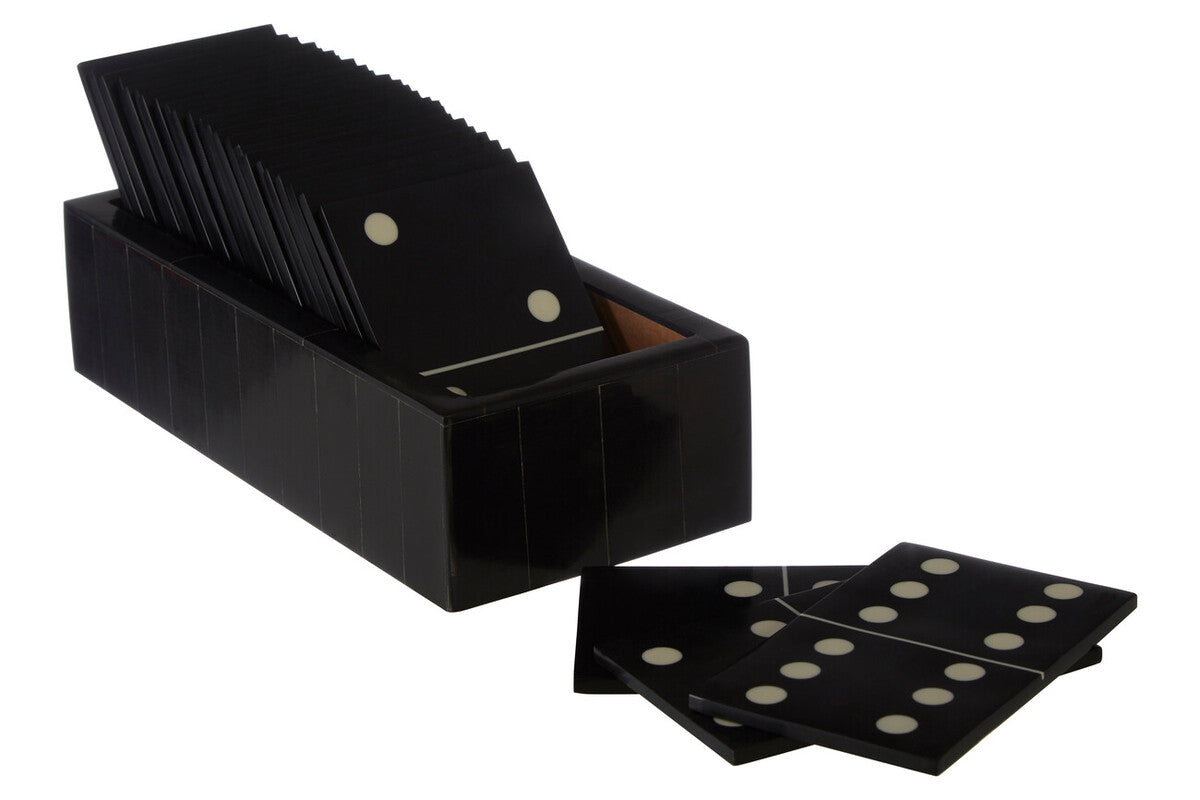 Orsina Black Resin Domino Set – Luxury Monochrome Tabletop Game