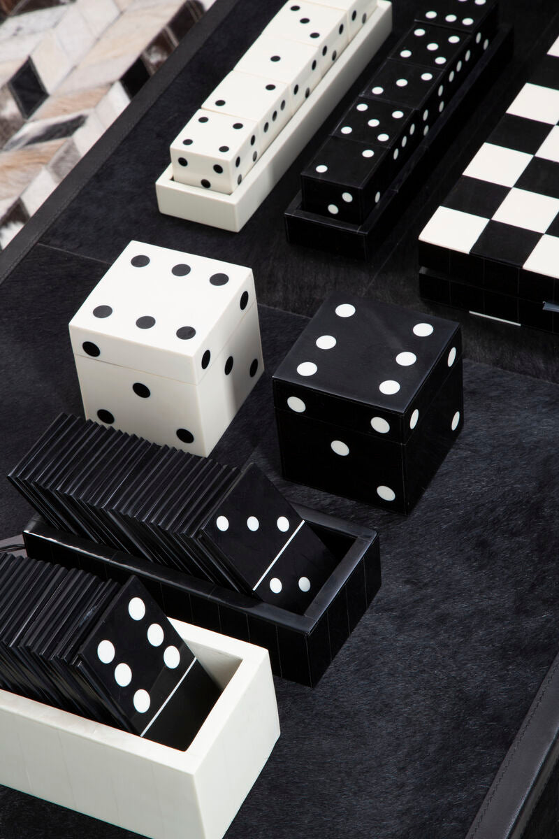 Orsina Black Resin Domino Set – Luxury Monochrome Tabletop Game