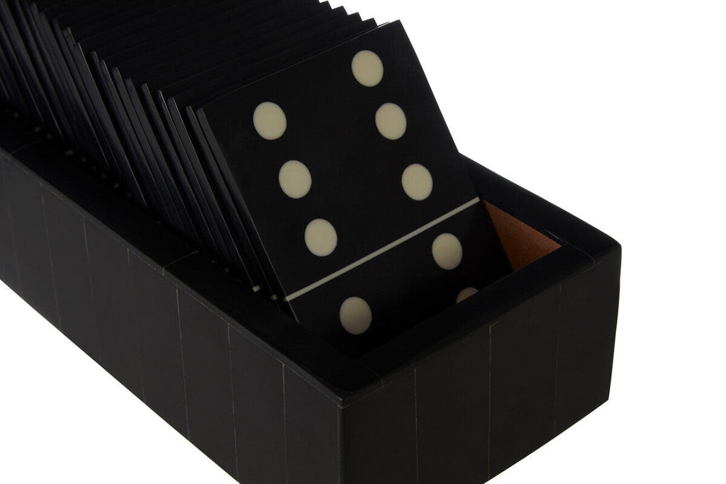 Orsina Black Resin Domino Set – Luxury Monochrome Tabletop Game