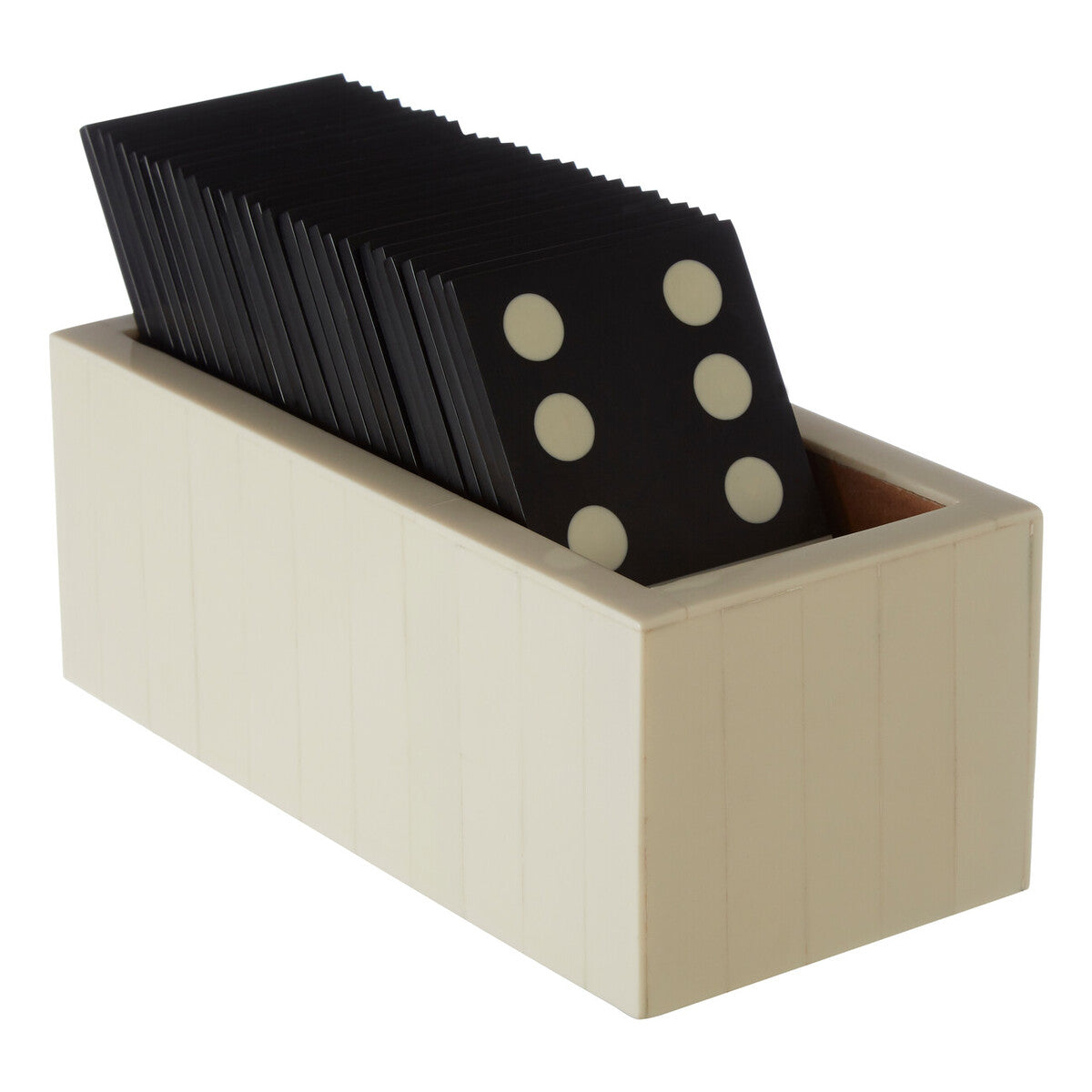 Orsina Churchill Games Black and White Resin Domino Set with Case