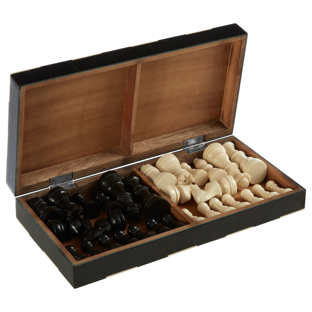 Orsina Foldable Chess Set – Black and White Resin Strategy Game