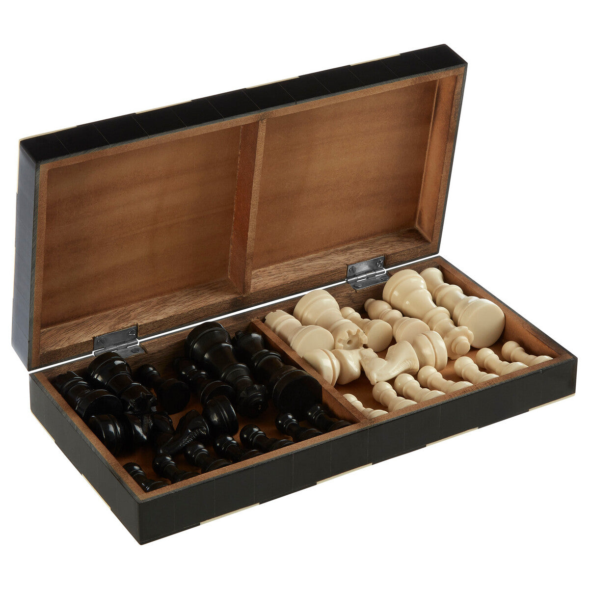 Orsina Foldable Chess Set – Black and White Resin Strategy Game