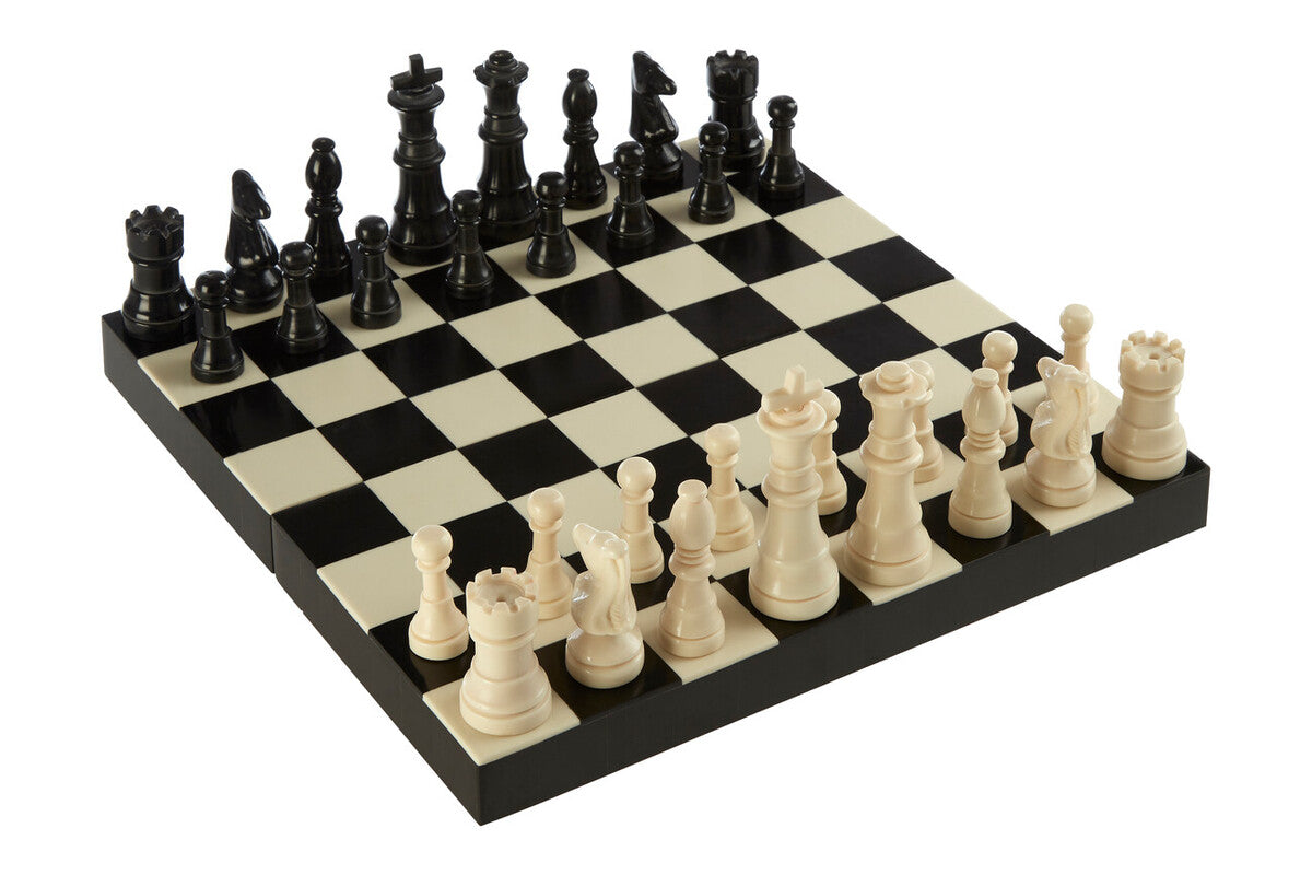 Orsina Foldable Chess Set – Black and White Resin Strategy Game
