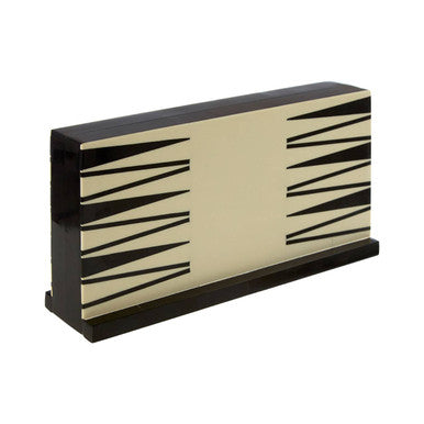Orsina Black and White Foldable Backgammon Set | Premium Resin Board