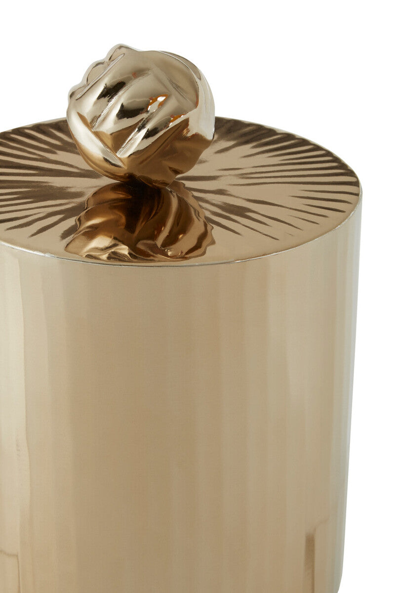Orsina Gold Trinket Box – Vertical Textured Metallic Jewelry Case