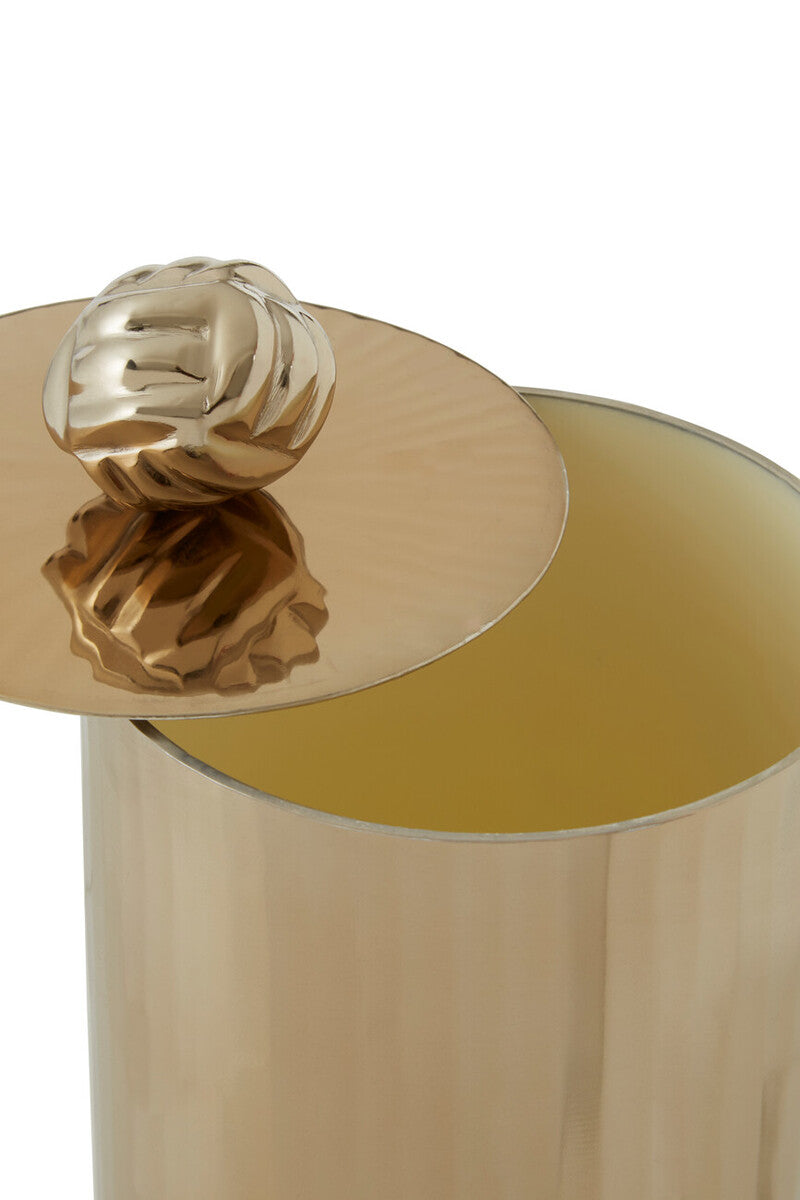 Orsina Gold Trinket Box – Vertical Textured Metallic Jewelry Case