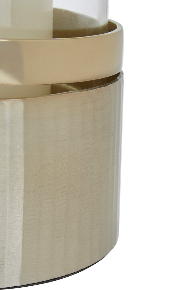 Orsina Amreli Gold Metal Hurricane Candle Holder – Small Vertical Textured