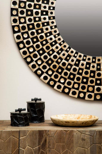 Orsina Akola Large Black and Gold Hammered Steel Trinket Box