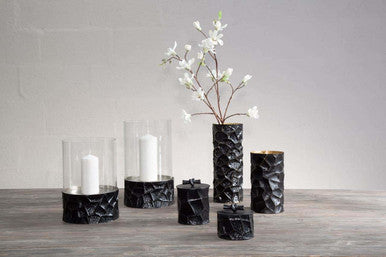 Orsina Akola Trinket Box – Black and Gold Hammered Steel Organizer