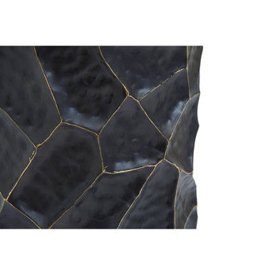 Orsina Akola Small Vase – Hammered Black and Gold Steel Tabletop Decor
