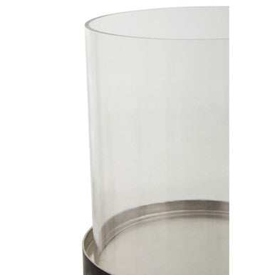 Orsina Akola Hurricane Candle Holder – Black and Gold Hammered Metal