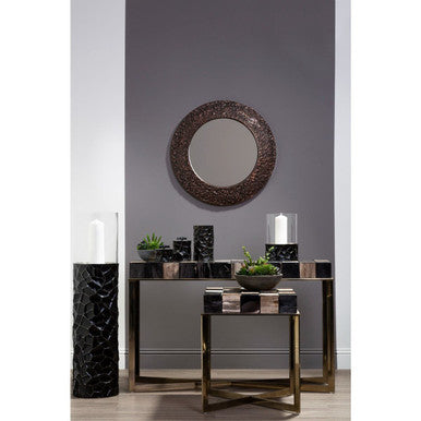 Orsina Akola Floor Standing Hurricane Candle Holder - Black and Gold
