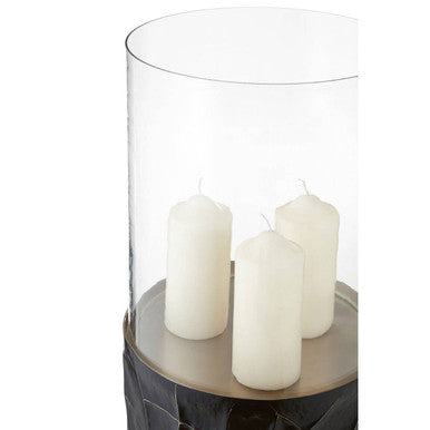 Orsina Akola Floor Standing Hurricane Candle Holder - Black and Gold