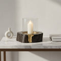 Orsina Asamra Large Hurricane Candle Holder | Black Acacia & Gold