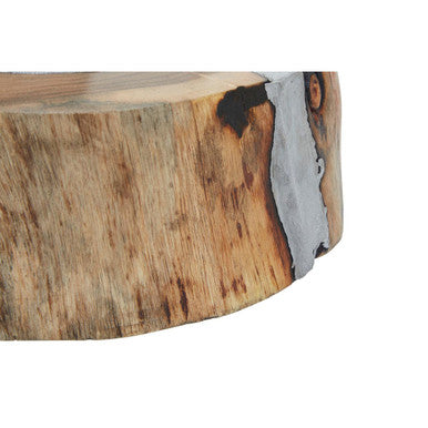 Orsina Almora Large Acacia Wood and Glass Hurricane Candle Holder