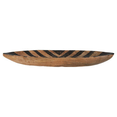 Orsina Bantu Wooden Bowl – Hand-Carved Tribal Centerpiece with Zigzag