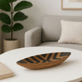 Orsina Bantu Wooden Bowl – Hand-Carved Tribal Centerpiece with Zigzag