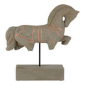 Orsina Vena Horse Sculpture – Hand-Carved Mango Wood with Copper Detail