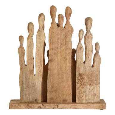 Orsina Fidra Unity Mango Wood Sculpture – Hand-Carved Family Figurine