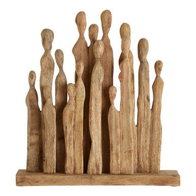 Orsina Fidra Unity Mango Wood Sculpture – Hand-Carved Family Figurine