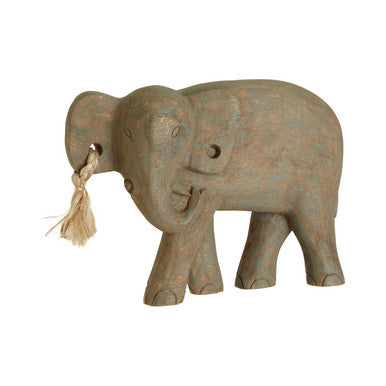 Orsina Fidra Mango Wood Elephant Sculpture | Handcrafted Animal Decor