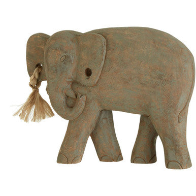 Orsina Fidra Mango Wood Elephant Sculpture | Handcrafted Animal Decor