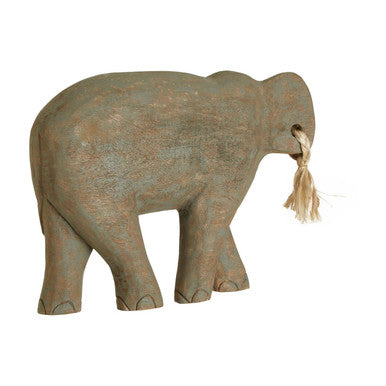 Orsina Fidra Mango Wood Elephant Sculpture | Handcrafted Animal Decor