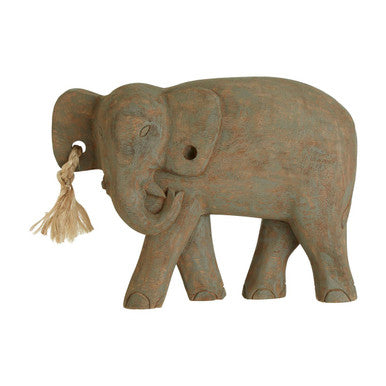 Orsina Fidra Mango Wood Elephant Sculpture | Handcrafted Animal Decor