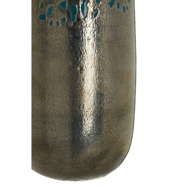 Orsina Caris Small Blue Speckled Glass Vase with Metallic Finish