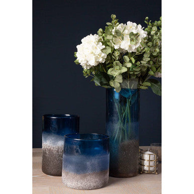 Orsina Chiara Small Blue Sand Effect Vase – Coastal Textured Decor