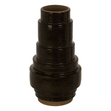 Orsina Kaga Black Earthenware Vase – Sculptural Textured Modern Decor
