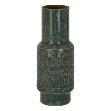 Orsina Ciano Small Earthenware Vase – Speckled Teal Textured Pottery