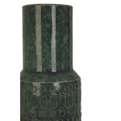 Orsina Ciano Small Earthenware Vase – Speckled Teal Textured Pottery