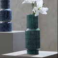 Orsina Ciano Small Earthenware Vase – Speckled Teal Textured Pottery