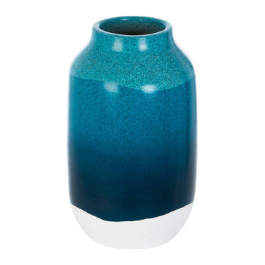 Orsina Domo Earthenware Vase – Blue and White Gradient Ceramic