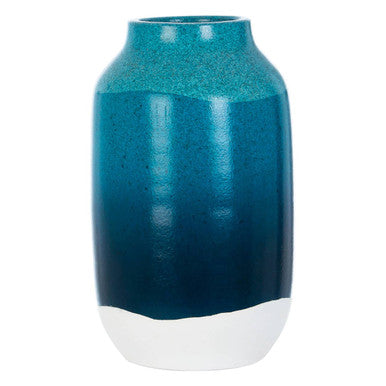 Orsina Domo Earthenware Vase – Blue and White Gradient Ceramic