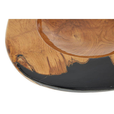 Orsina Surak Teak Wood and Black Resin Bowl – Hand-Carved Centerpiece