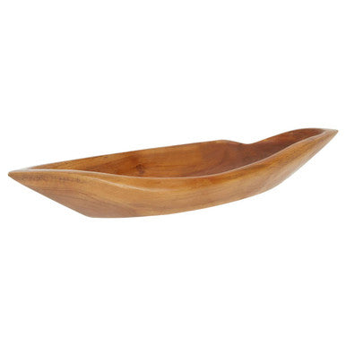 Orsina Surak Small Teak Wood Boat Dish – Minimalist Catchall Tray