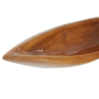 Orsina Surak Small Teak Wood Boat Dish – Minimalist Catchall Tray