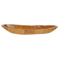 Orsina Surak Large Teak Wood Boat Dish – Sculpted Table Centerpiece
