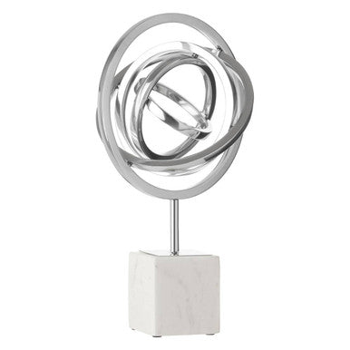Orsina Mirano Silver Spiral Sculpture – Modern Aluminium Home Decor