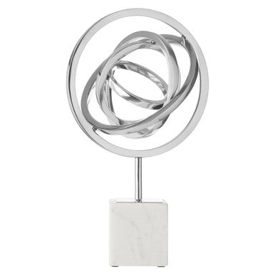 Orsina Mirano Silver Spiral Sculpture – Modern Aluminium Home Decor