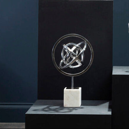 Orsina Mirano Silver Spiral Sculpture – Modern Aluminium Home Decor
