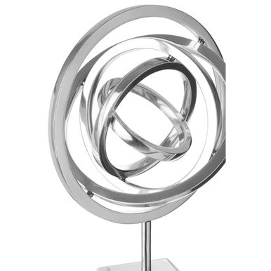 Orsina Mirano Silver Spiral Sculpture – Modern Aluminium Home Decor