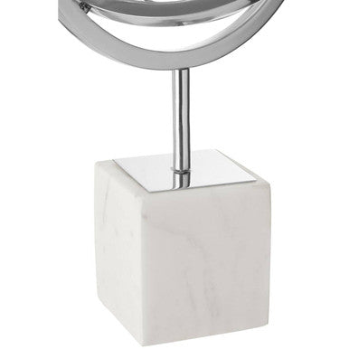 Orsina Mirano Silver Spiral Sculpture – Modern Aluminium Home Decor