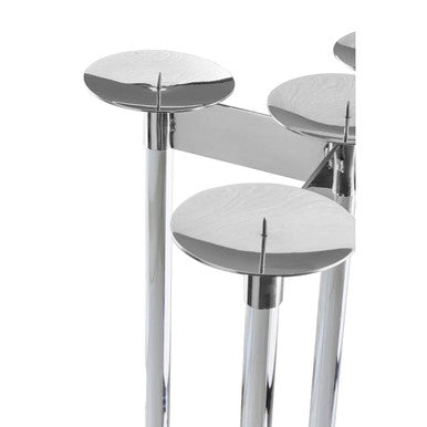 Orsina Lucita Silver Candelabra – 5-Sconce Stainless Steel Centerpiece