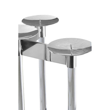 Orsina Lucita Silver Candelabra – 5-Sconce Stainless Steel Centerpiece