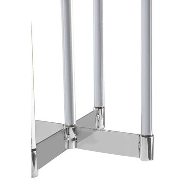 Orsina Lucita Silver Candelabra – 5-Sconce Stainless Steel Centerpiece