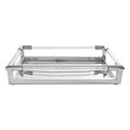 Orsina Lucita Silver Rectangular Tray | Modern Acrylic and Steel Decor